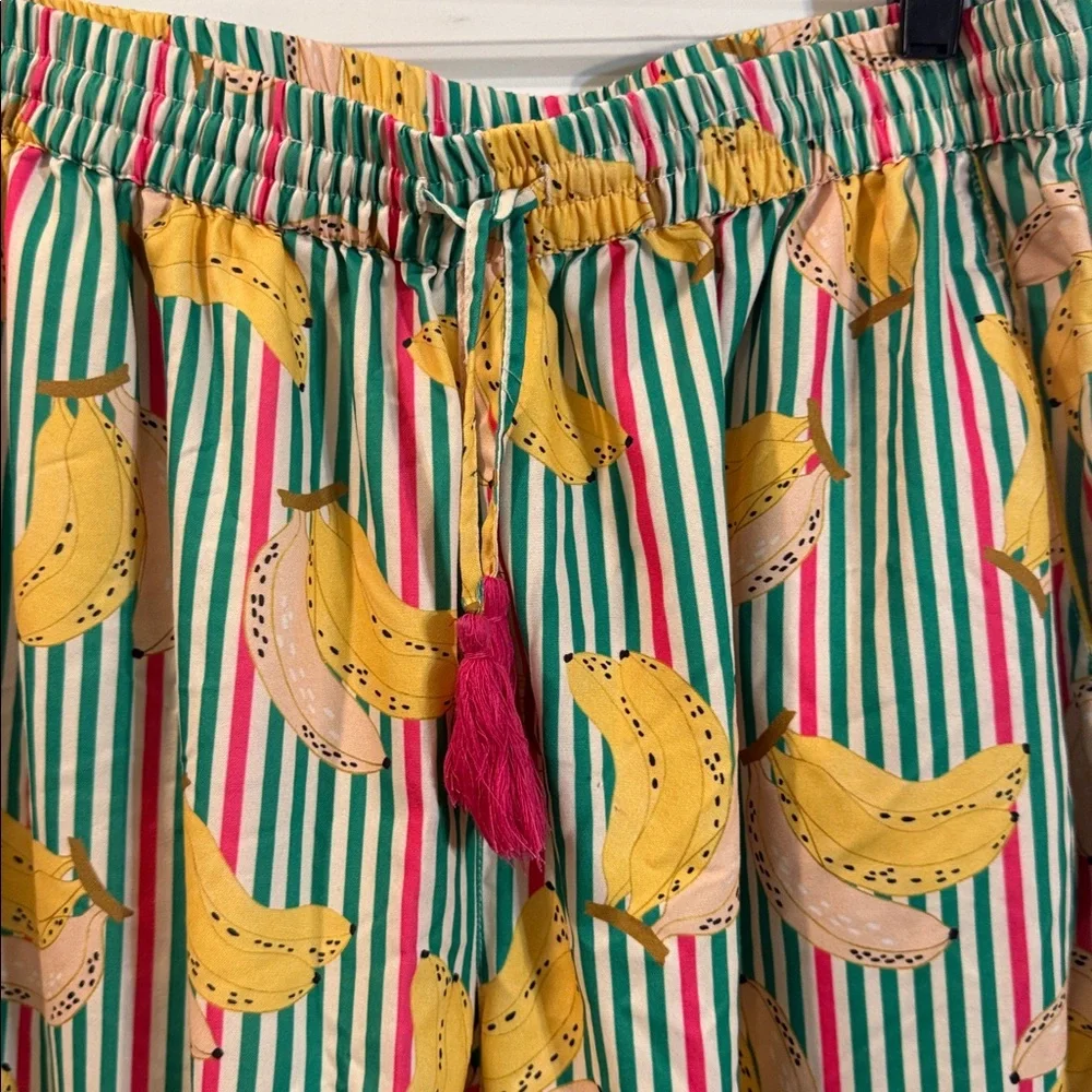 Multicolor Satin Banana Stripe pants  L/XL